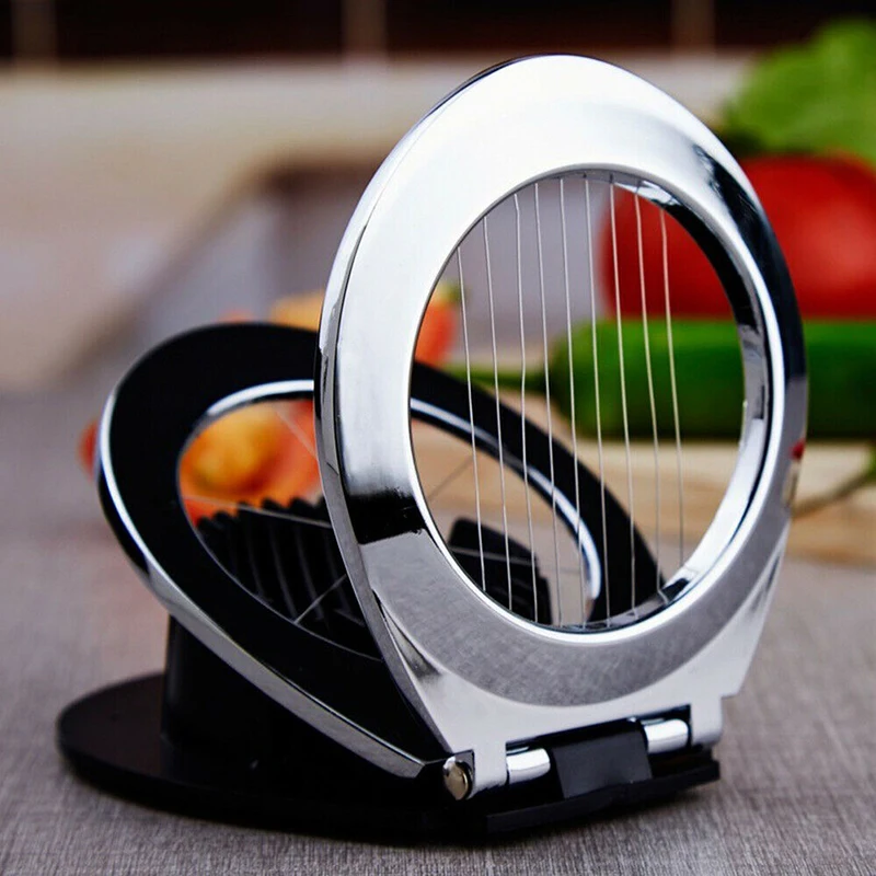 New Boiled Egg Slicer Cutter Stainless Steel Kitchen Mushroom Tomato Chopper