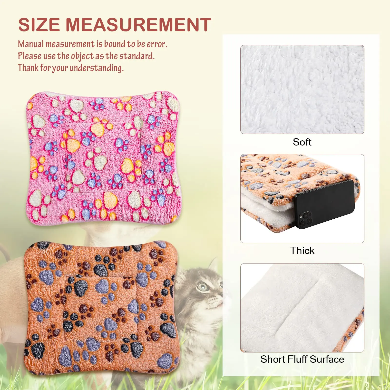 Title 4, Thicken Flannel Mat Pet Cat Beds Mats Dog Bed S...