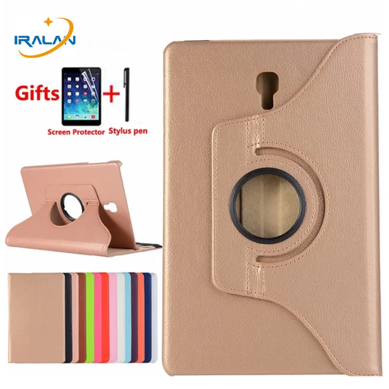 Tablet Case 360 Rotating Smart Case For Samsung Galaxy Tab A 10.5 T590 T595 T597 Flip Stand Leather Cover SM-T590 SM-T595+Film+pen