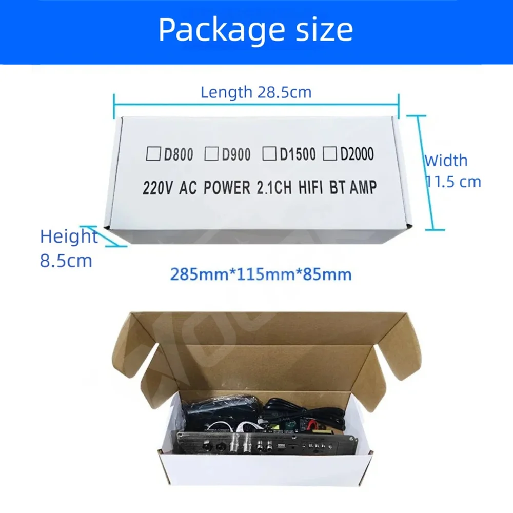 Audio Amplifier Board 100W+100W+200W Support Wireless Microphone Bluetooth5.1 Ch