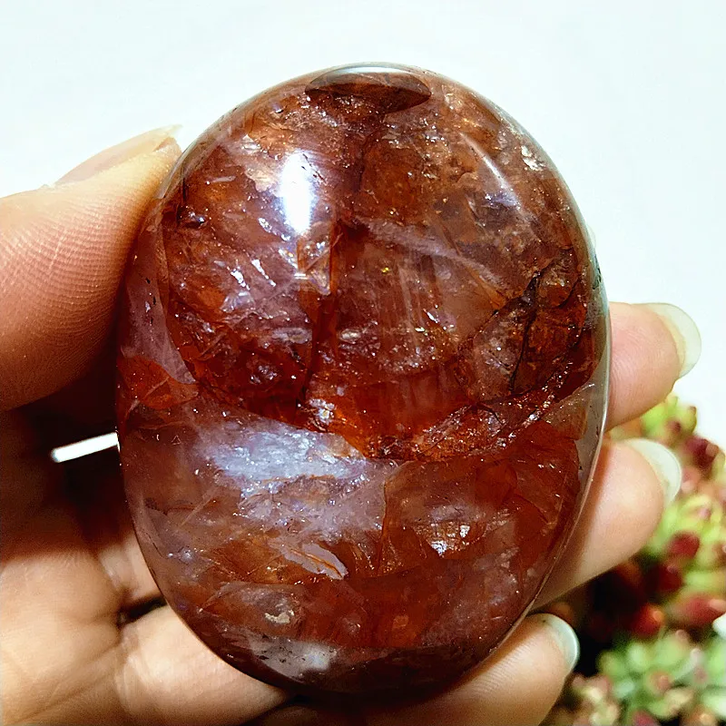 high quality Natural Stone Red Hematoid quartz Crystal palm Home Decoration Meditate And Chakra Healing Feng Shui Crystal 3
