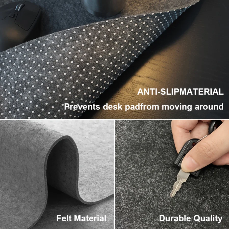 80*40cm Extra-Large Premium Felt Mouse Pad for Gaming and Office - Anti-Slip Durable Polyester Desk Mat XXL Gaming Wool Felt Pad 6