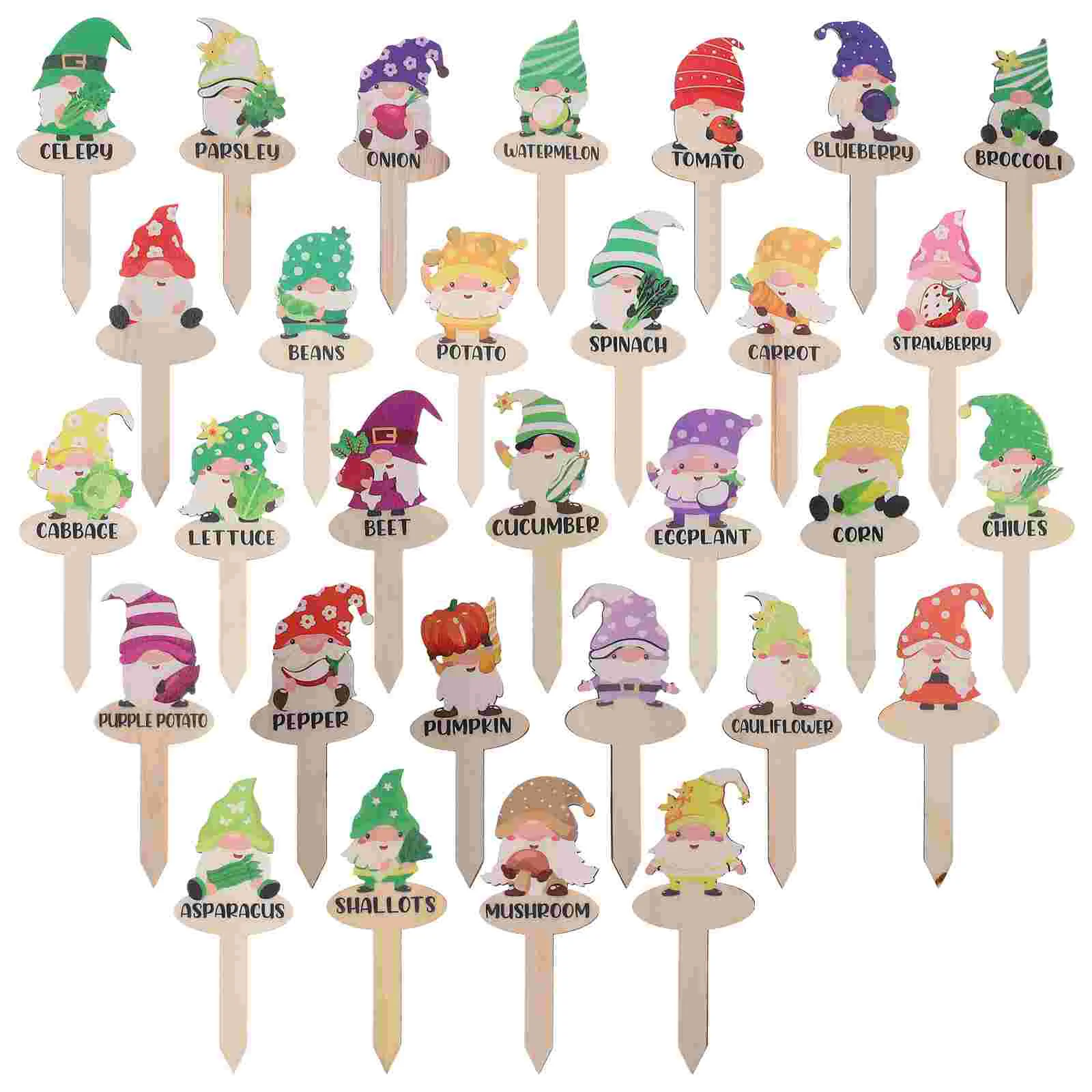 

30 Pcs Garden Labels Wooden Tags for Plant Birthday Decoration Girl Potted Gardens Boxwood Christmas Outdoor Decorations