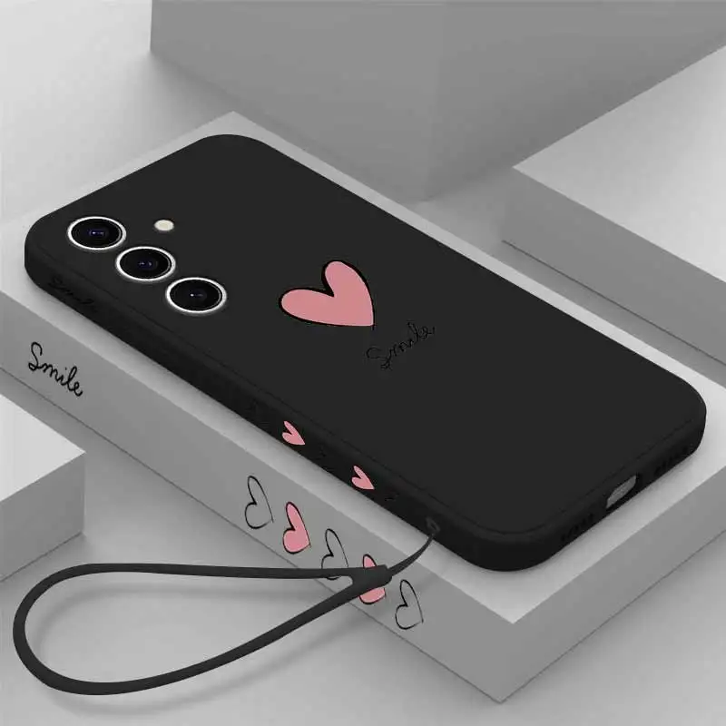 Elegant Liquid Lanyard Silicone Phone Case - Simple Love Collection