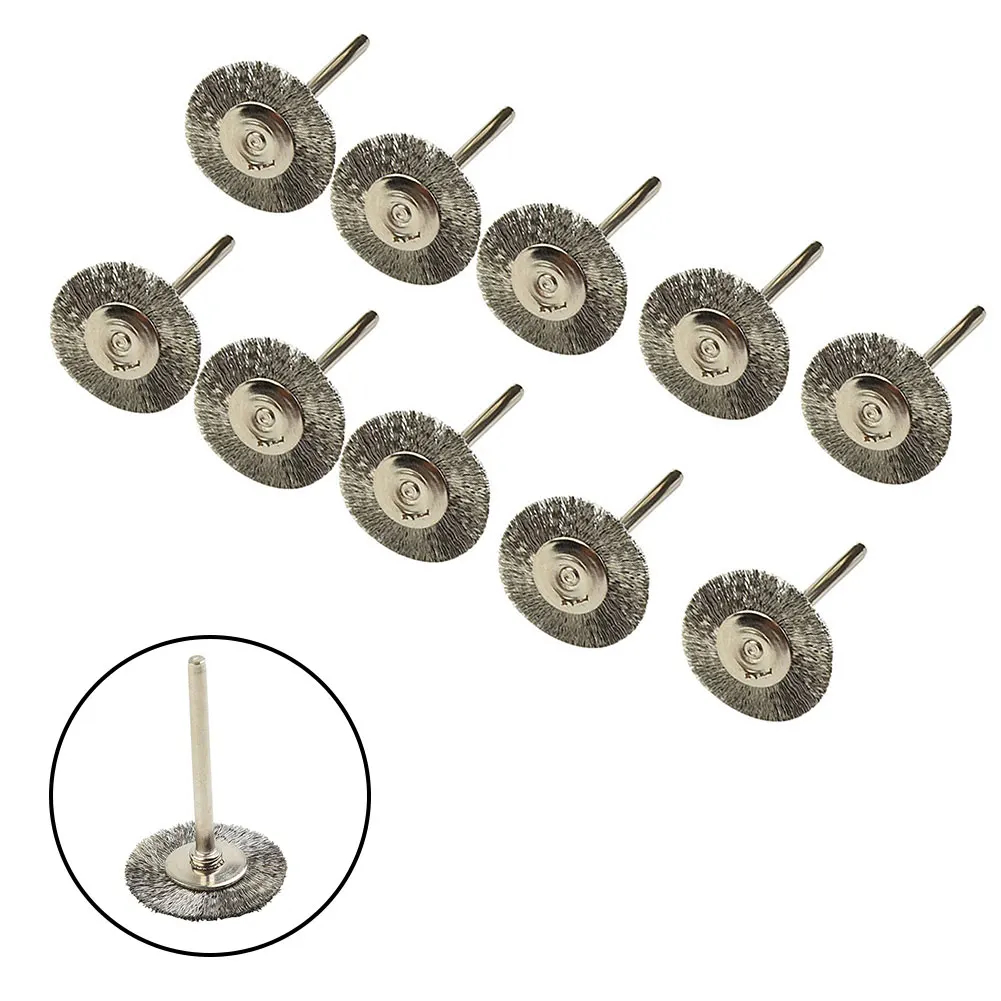 

Set Brushes Replacement Wire Wheel Tool Copper Steel Cleaner Polish Rotary Grinder Accessories 10PCs 22mm Quality