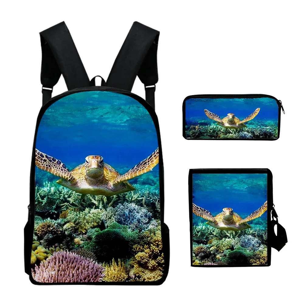 

Classic Undersea Scenery Coral 3D Print 3pcs/Set pupil School Bags Laptop Daypack Backpack Inclined shoulder bag Pencil Case