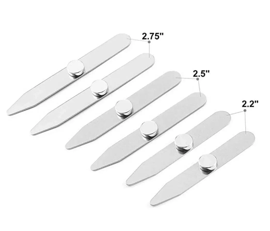 Shirt Collar Shaper Shirt Collar Stays 3 Pair Stainless Steel Collar Stays For Man Collar Support Business Men Gift Shirt Bone Stiffener Inserts Fixed Jewelry With Box