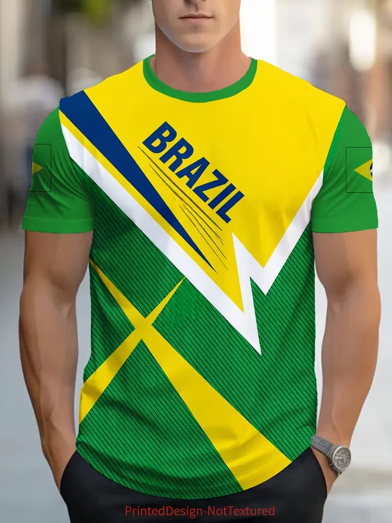 Magliette da Uomo 2026 con Grafica Calcistica, T-Shirt Casual per Tifosi, Abbigliamento Sportivo alla Moda, Maglia del Brasile - Image 3