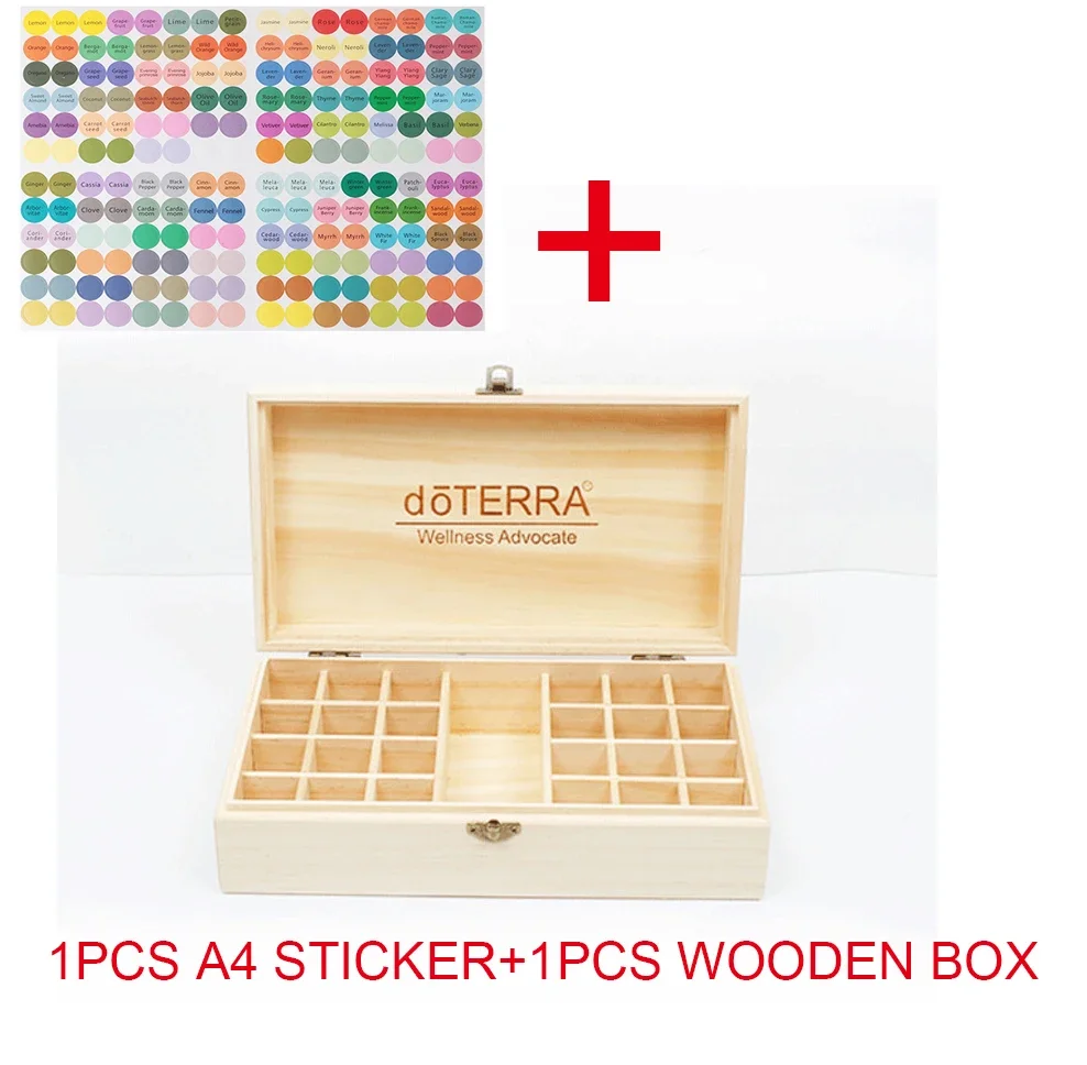 For doTERRA Essential Oil Storage Wooden Box 25 Compartment Storage Box 15ML 24+1 Compartment Essential Oil Display Box