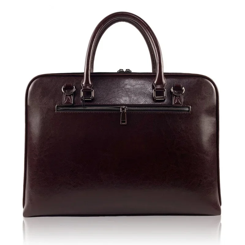 Luxury Genuine leather Women's Briefcase Fashion Business Handbag Large Capacity Shoulder Messenger bag Ladies Laptop Bag