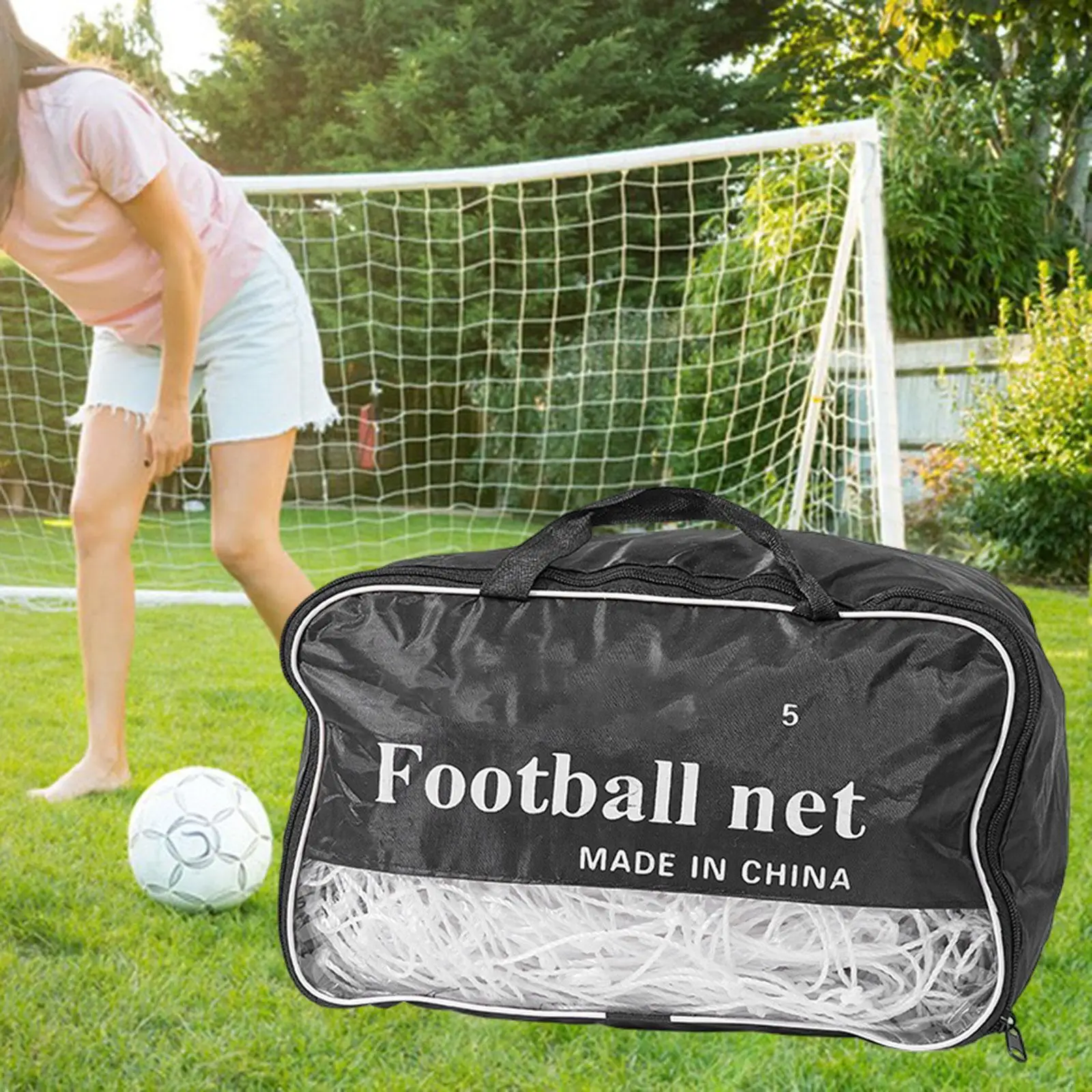 Soccer Net Replacement with Carry Bag Practical Football Soccer Goal Net for