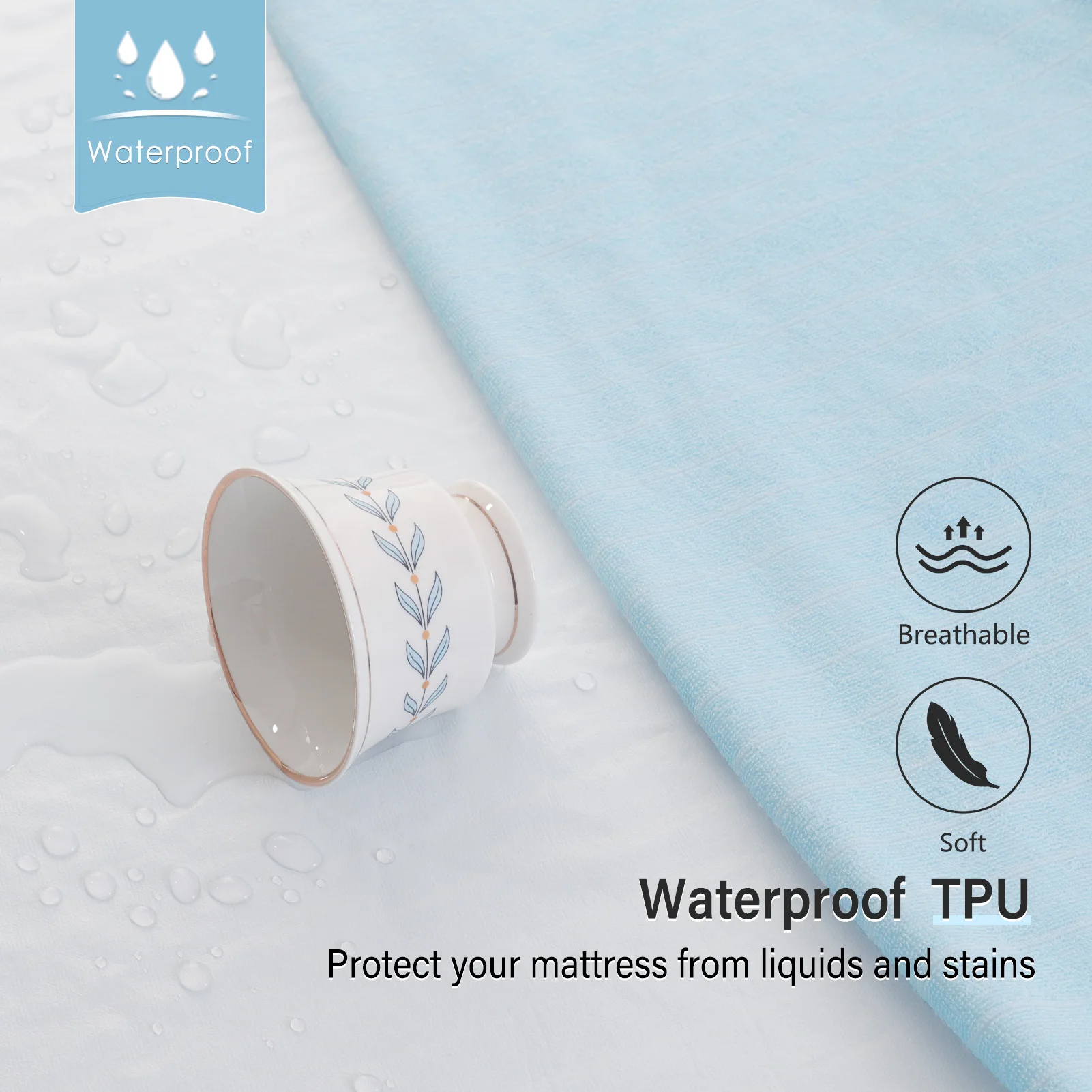 Terry Waterproof Mattress Protector Fit Sheet With Elastic Band Bed Sheet Breathable Mattress Cover 60x120cm