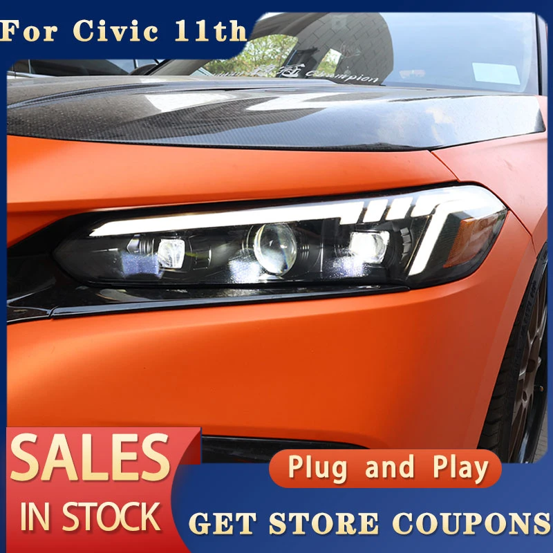 Car Styling for Honda Civic X Head Light 2022 Civic 11th Headlight LED