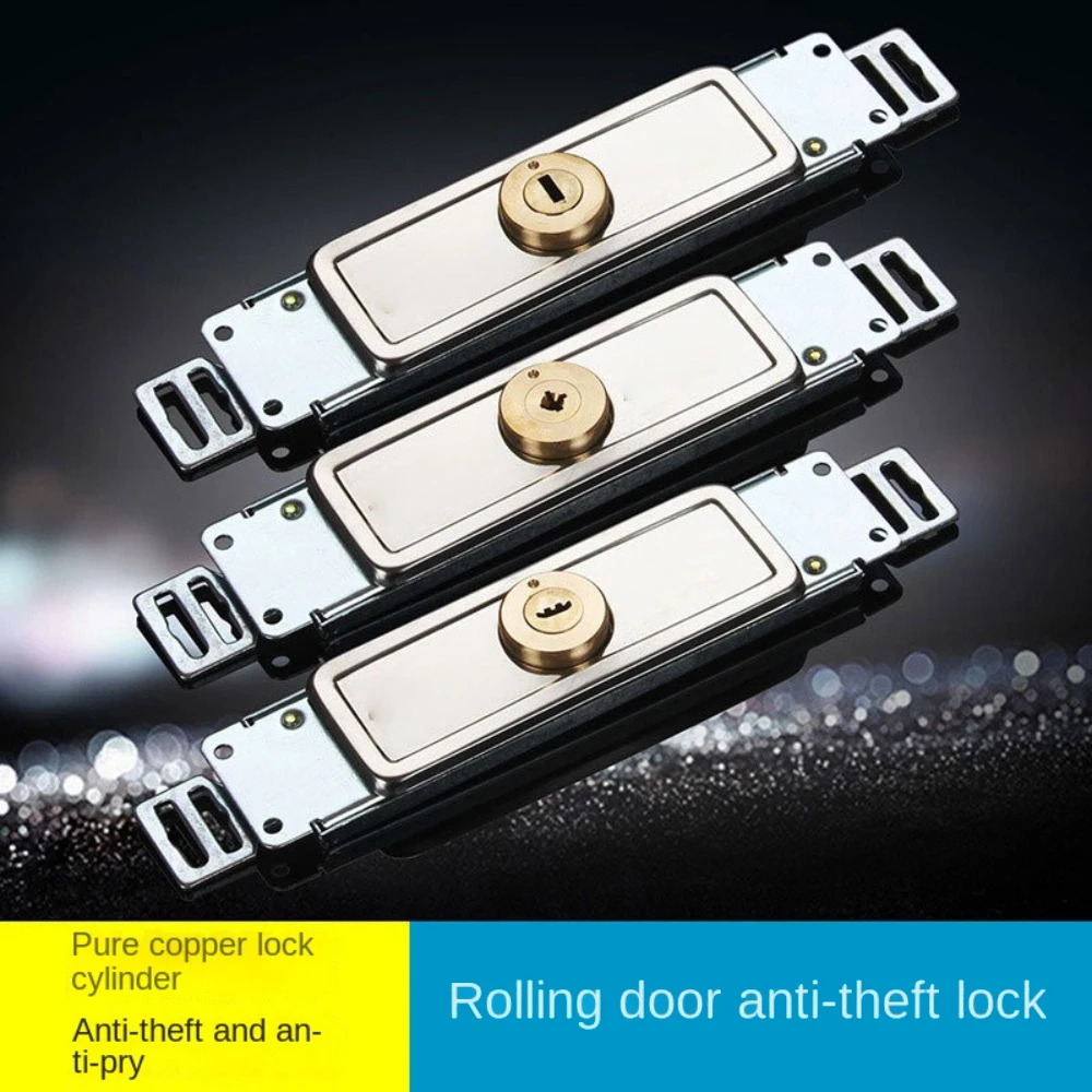 Description Picture 2 of itemNew Alloy Roller Shutter Door Lock Middle Bottom Hardware Roll Gate Lock with Key Thicken Anti-theft Locks Garage