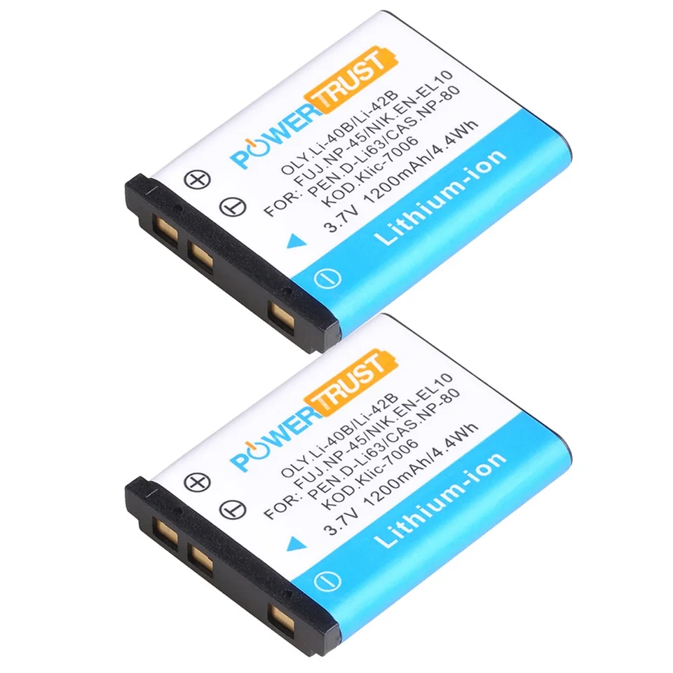 2 Pack NP-45 Rechargerable Replacement Li-ion Battery with Charger For Fujifilm
