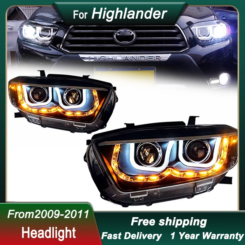 

Car Headlights For Toyoto Highlander 2009-2011 Upgrade LED Head Lamp DRL Dynamic Signal Lamp Head Lamp Front light Assembly