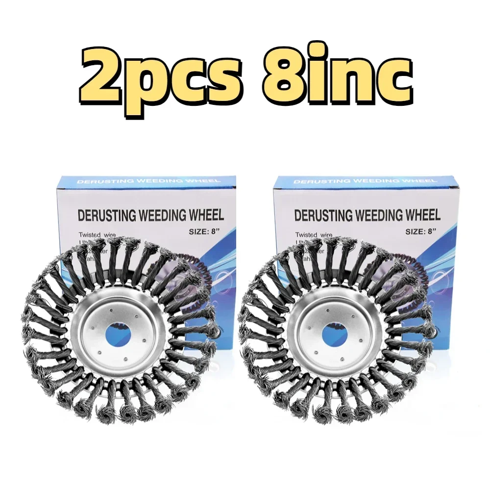 Upgrade 6/8/10 Inch Weed Brush Cutter Head Lawn Mower Universal Grass Trimmer Head Steel Wire Wheel Brush Garden Trimmer