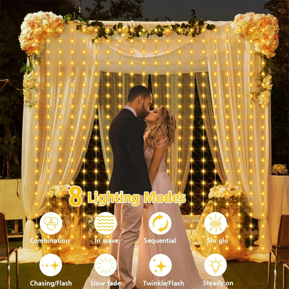 Enchanting USB LED Fairy Curtain Lights with Remote Control for Festive Decor and Celebrations