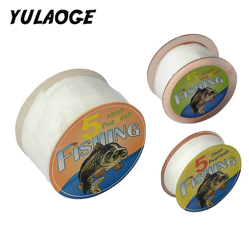 5M Pva Carpfishing Water Dissolvente Mesh Carp Fishing Lure Bag Pesca Pva Attrezzi Da Pesca Diametro 25/37/44Mm Tackle Bag