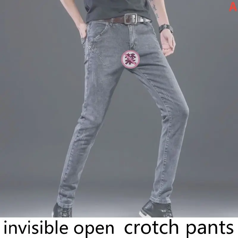 Spring and Summer Thin Open-Crotch Pants Stretch Jeans Double-Headed Invisible Zipper Date Field Battle Convenient Open-Seat 30sheets per pack material paper book double sided spring flower field retro hand account writing decorative note book 8 types