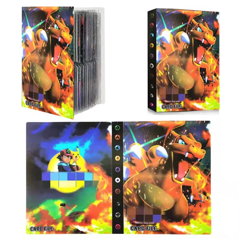 thumbnail image 1 of Christmas 240pcs Album Charizard Cards Album Book Cartoon Anime New 240PCS Game Card Holder Collection Folder Kid Cool Toy Gift, 1 of 5