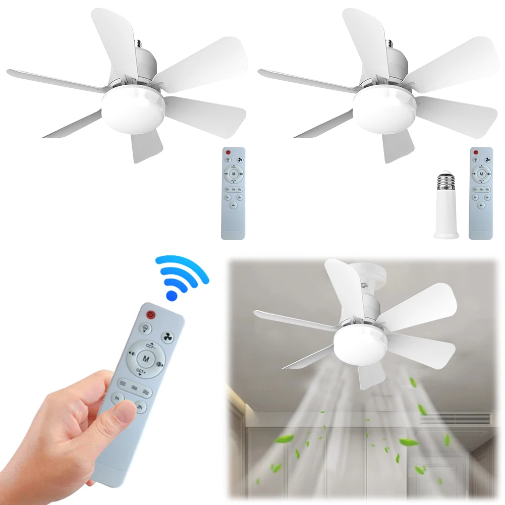 Modern Ceiling Fan with Lights Remote Control Silent Ceiling Fan for Kitchen Bedroom Basement Dining Living Room
