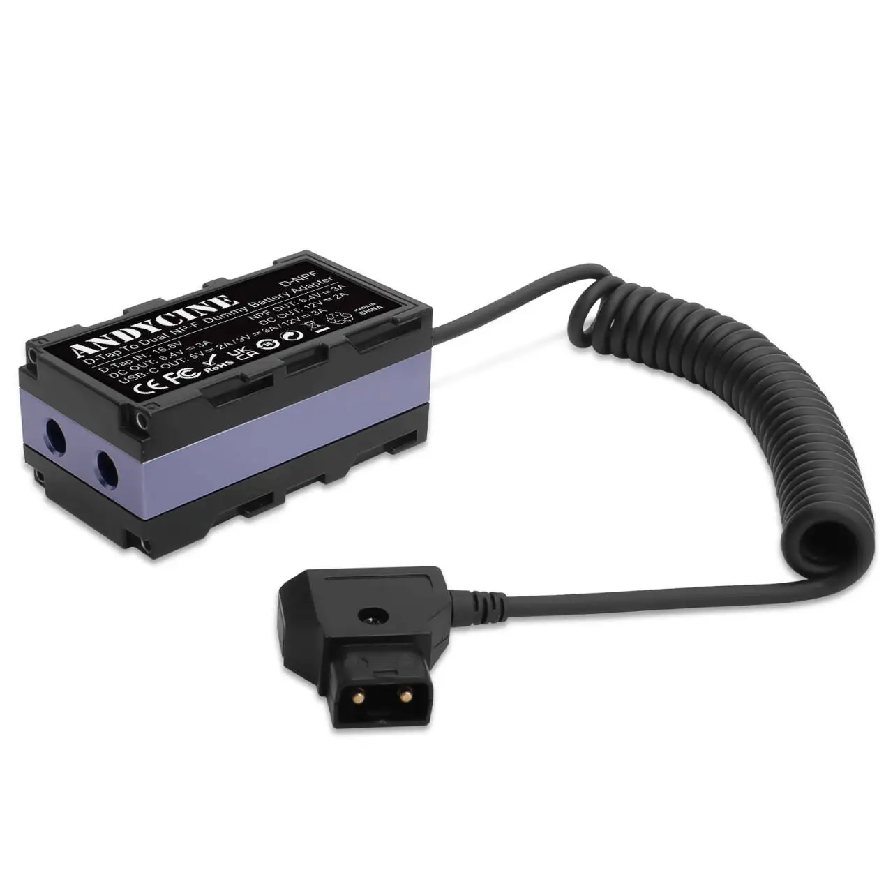 Andycine D-NPF D-Tap to двухсторонний Sony L-Series/NP-F адаптер для фиктивного аккумулятора