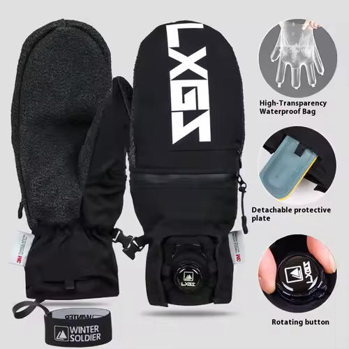 כפפות סקי וסנובורד עם מגן שורש כף יד | עמידות למים וקור