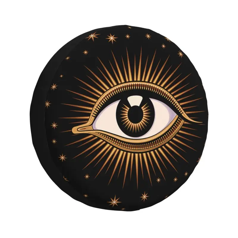 

Evil Eye Spare Tire Cover for Toyota Land Cruiser Prado All Seeing Eye Art 4WD 4x4 RV Car Wheel Protectors 14" 15" 16" 17" Inch