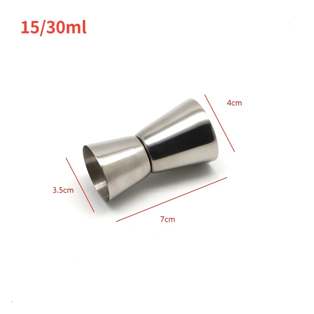 Stainless Steel Cocktail Shaker Measure Cup Double Head Ounce Cup 15/30ml Bartender Measuring Jigger Bar Accessories Home