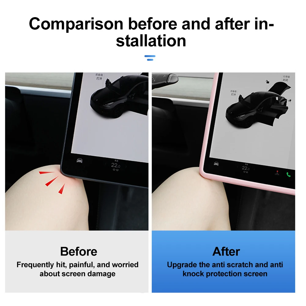 Silicone Protective Trim Cover Accessories Central Control Navigation Screen Protector Frame Car Trim For Tesla Model Y Model 3