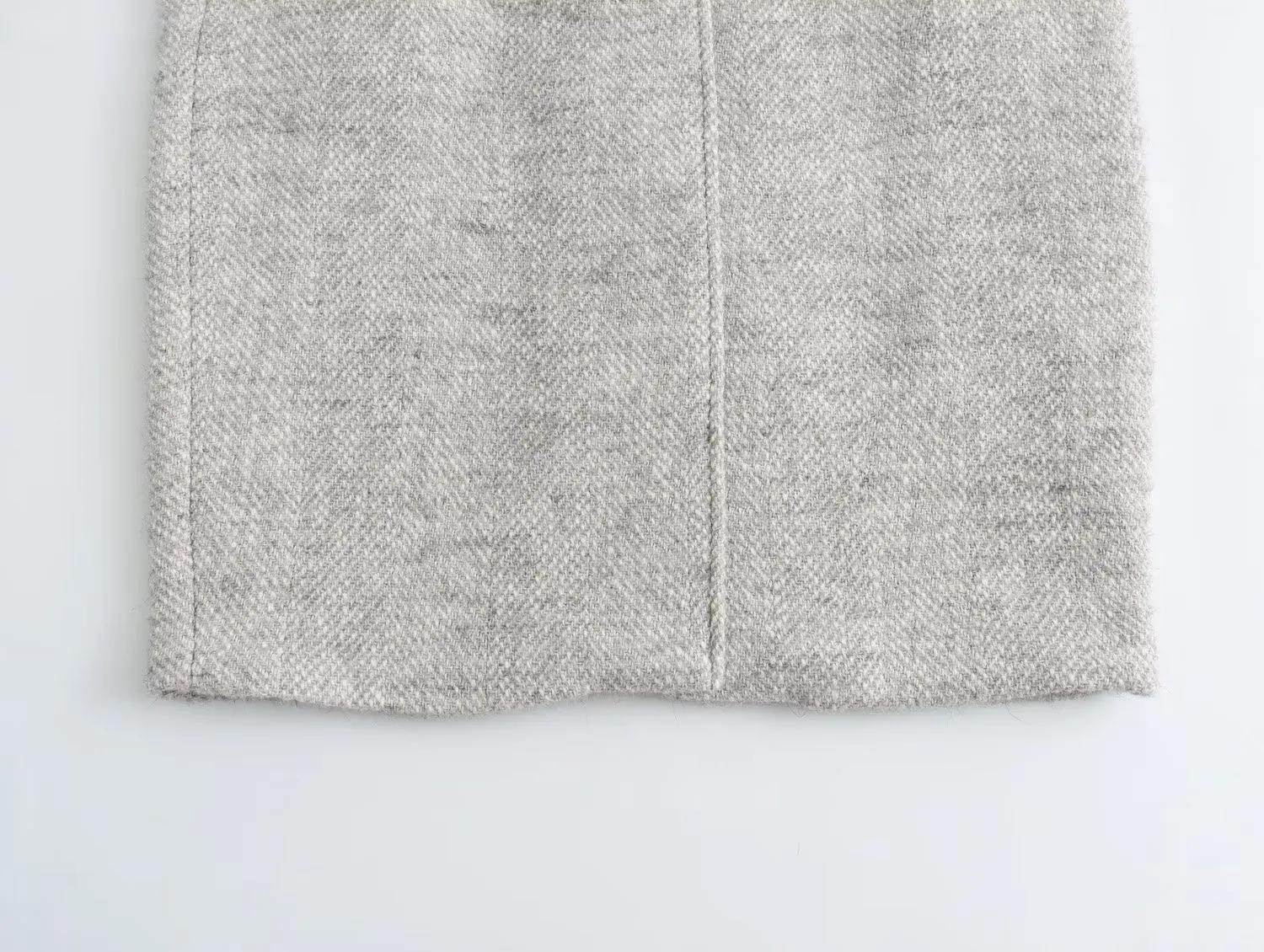 Dave&Di British Fashion Women's Coat  Trench Coat Ladies Winter And Coat New Autumn Light Grey Elegant Texture Woolen