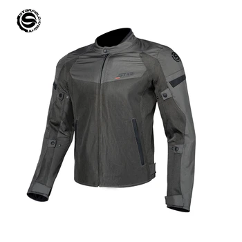 스타 필드 나이트 그린 오토바이 라이딩 의류, 여름 통기성 메쉬 남성용 오토바이 사이클링 재킷, 보호 기어 포함