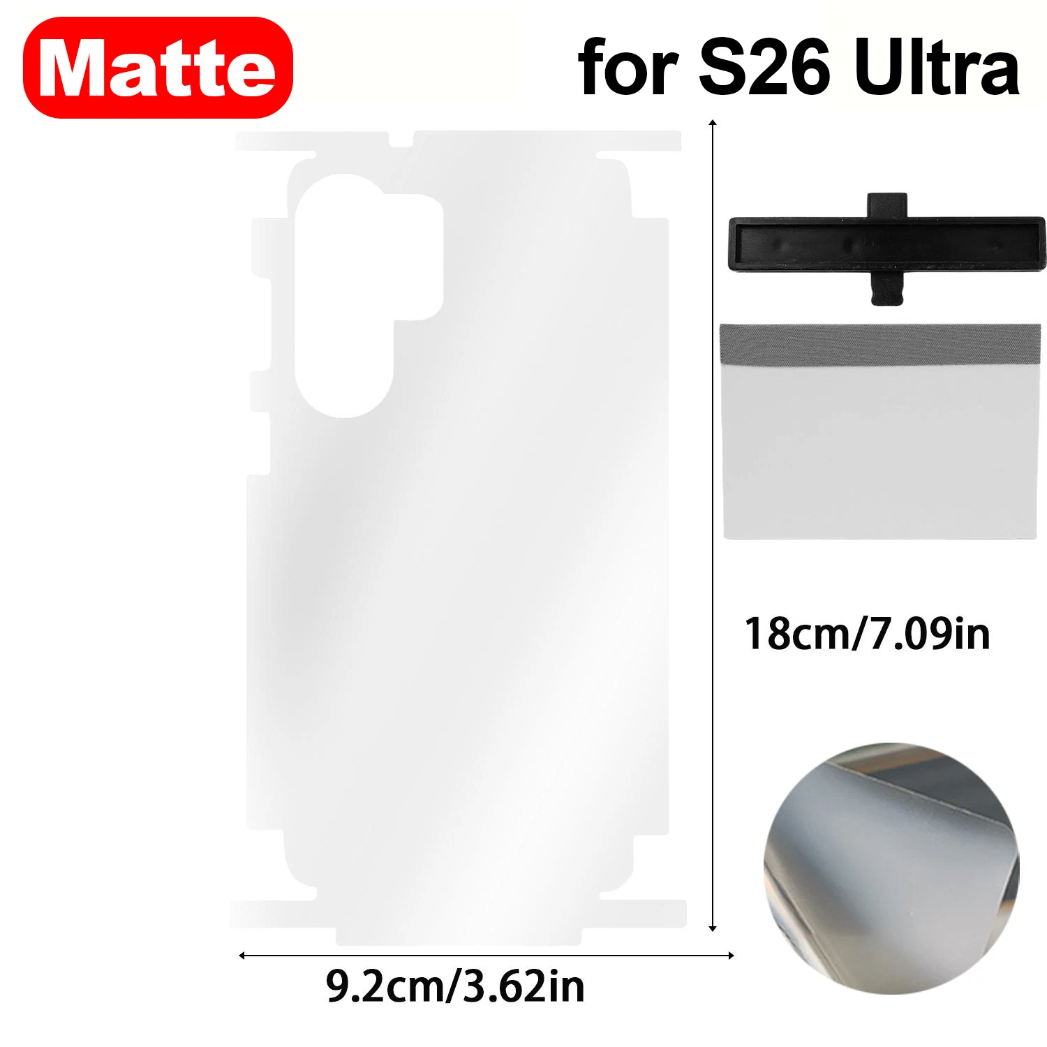 Full Coverage Hydrogel Back Screen Protector with Side Frame Stickers