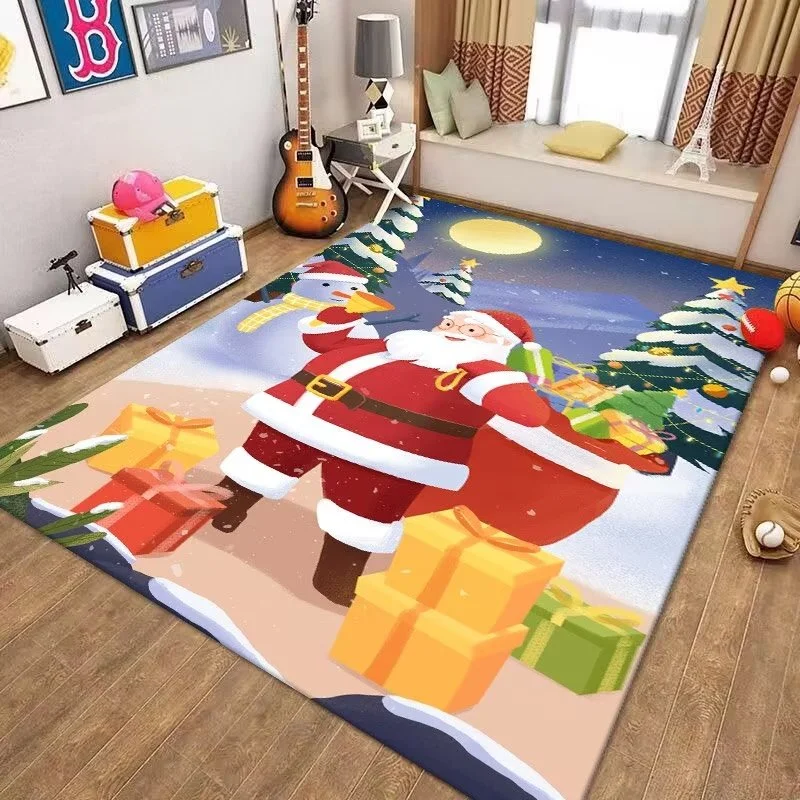 

Christmas Cartoon Carpet Holiday Home Decoration Living Room Bedroom Floor Anti slip Mat