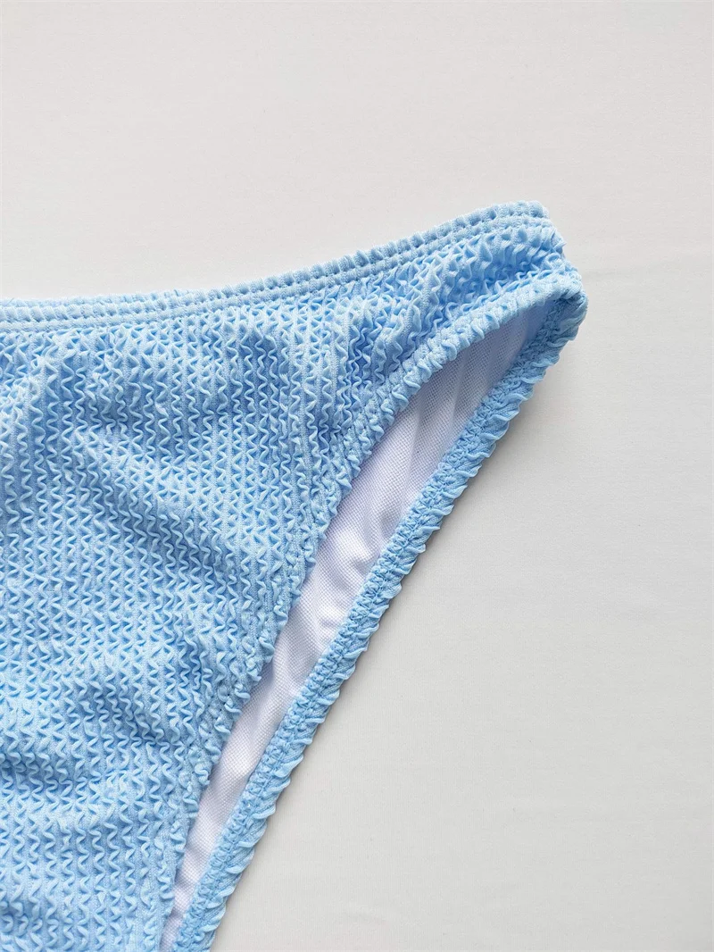 Sexy 2023 Bikini High Waist Swimsuit With Beach 3 Pieces Set Mesh Skirt Hanging Neck Strap Halter Women Bathing Suit Thong