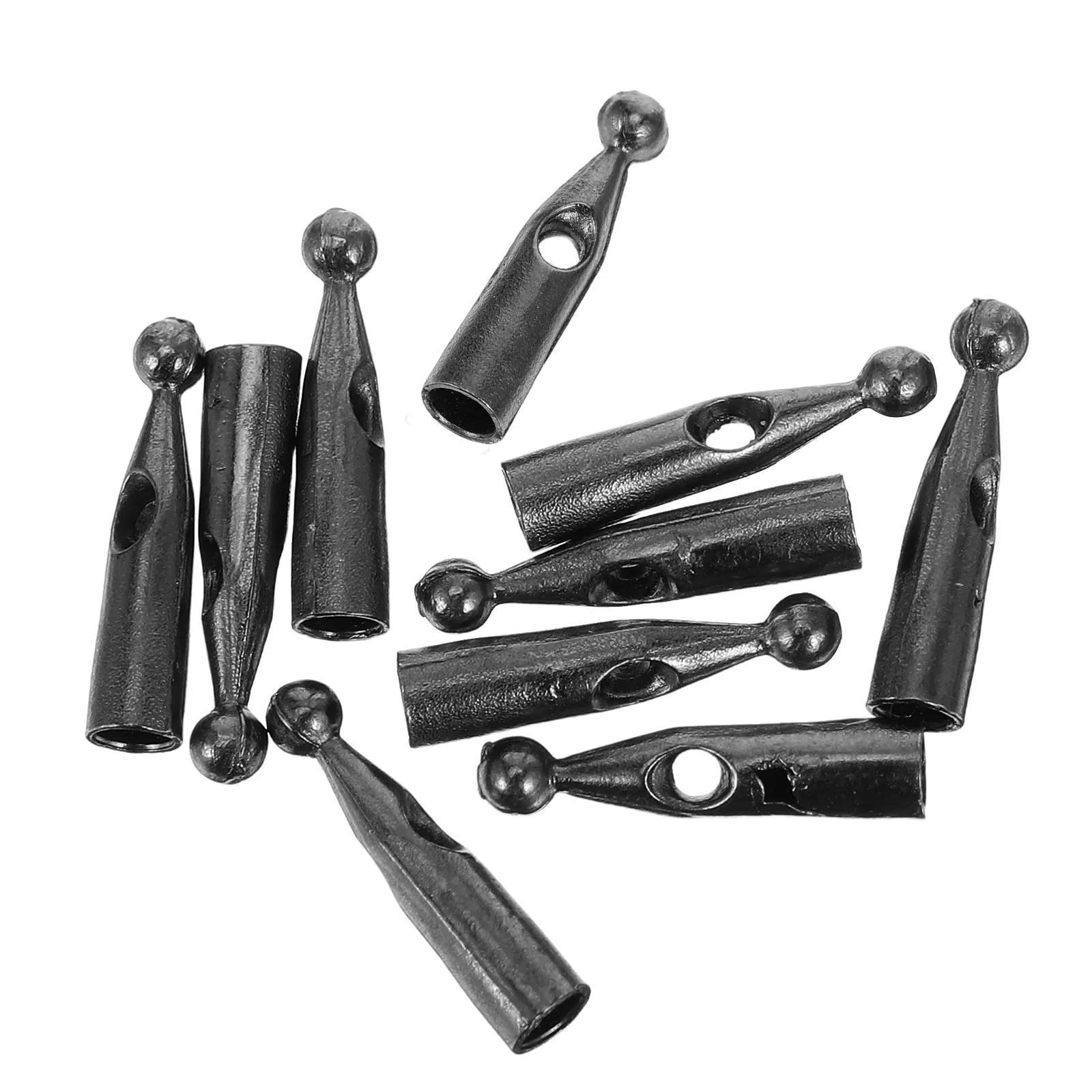 10개 금속 우산 끝단 캡 2.8mm 구멍 테일 비즈 (긴 손잡이 우산 수리 및 유지 보수 부품용)