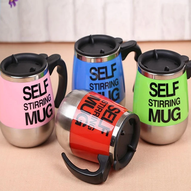 450ml Stainless Steel Self Stirring Mug Automatic Electric Mixing Cup  Creative Milk Coffee Mug With Lid Fancy Drinking Cup Gift - Mugs -  AliExpress