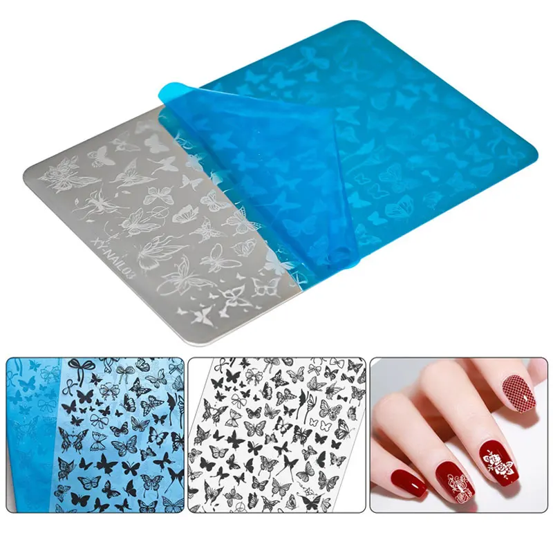Geometric Wave & Lace Nail Art Stamping Plates - Stainless Steel Templates & Stencils Tool