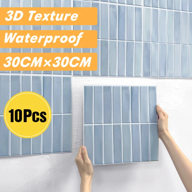 10pcs 3D Self-กาวแผง Peel และ Stick กระเบื้องห้องครัว Backsplash 3D กระเบื้องสติกเกอร์ 30x30 ซม. 1