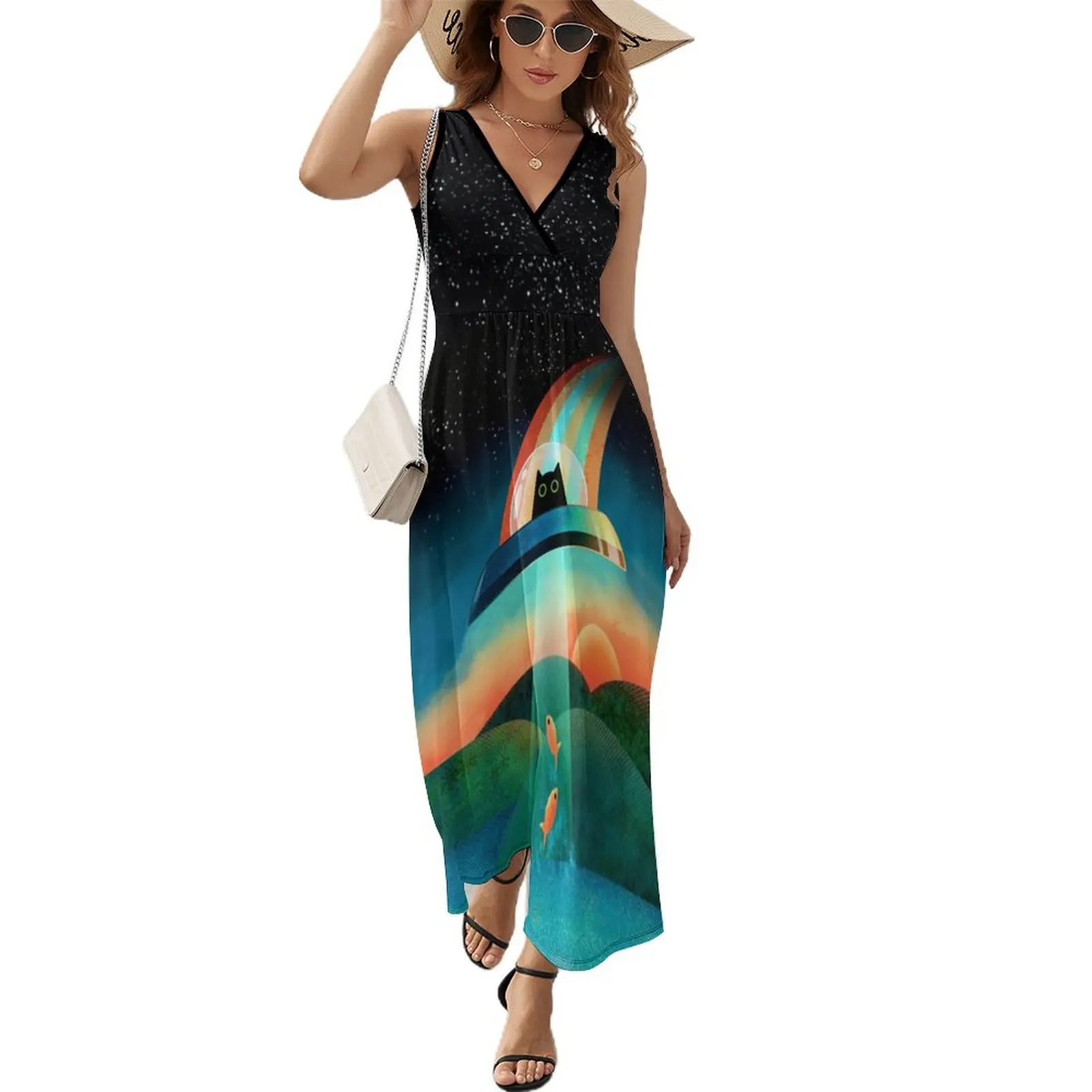 

The Purrfect Alien Sleeveless Dress Women long dress luxury women's party dress evening prom dresses Elegant gown