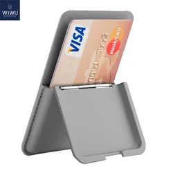 WiWU Magnetic Leather Wallet with Stand and Pop - up Card Slot - Holds Up to 3 Cards (GRAY)