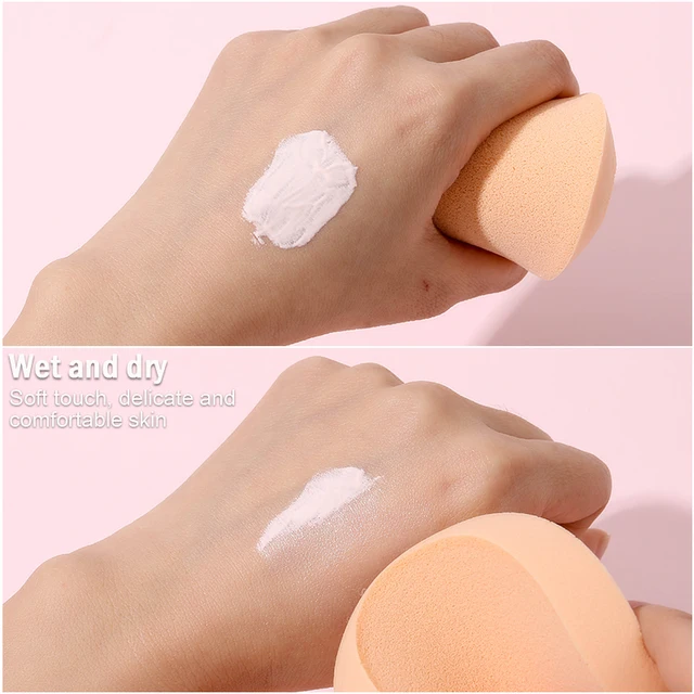 6/2Pcs Facial Powder Foundation Puff Round Shape Portable Soft Cosmetic Puff Makeup Foundation Sponge Wet Dry Use Beauty Tools
