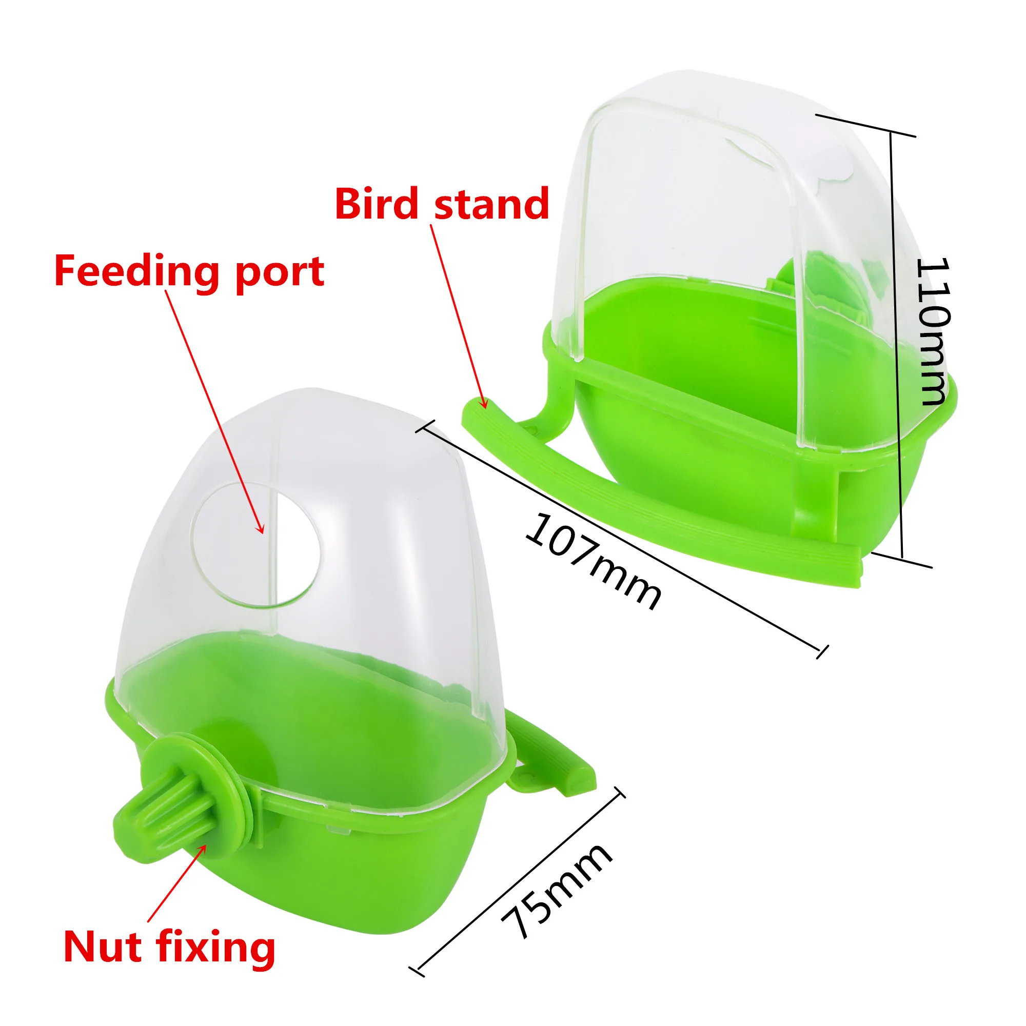 Bird Feeder Parrot Birds Water Hanging Bowl Parakeet Feeder Box Pet Cage Plastic Food Container Bird Supplies Feeding Supplies