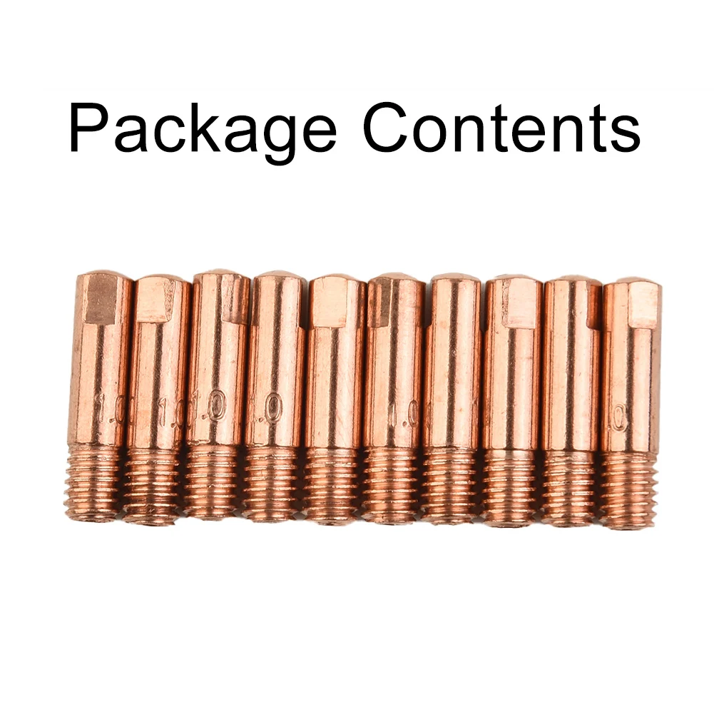 Tips Holder Gas Kits Set Nozzles Copper 25*6mm 10Pcs 10x 0.8/1.0/1.2mm MB-15AK MIG/MAG M6 Welding Sale Practical