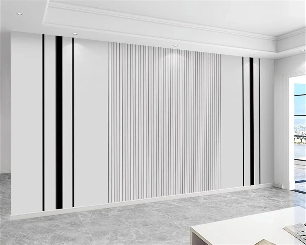 Beibehang-modern Minimalista Listrado Papel de Parede tv 3d Personalizado Sala Sofá Fundo Acessível Quarto Luxo Novo