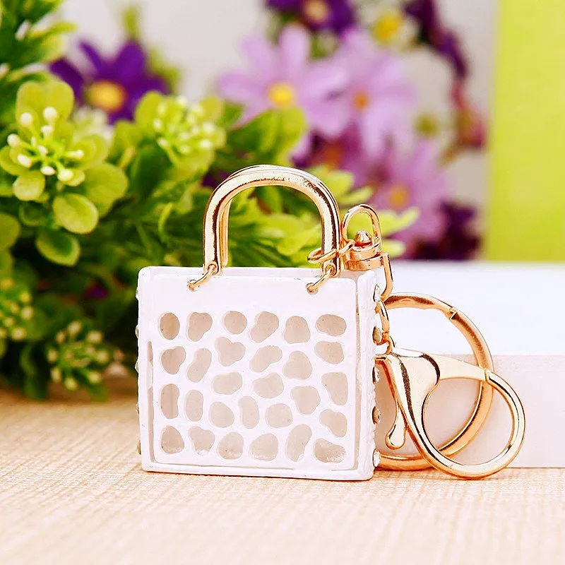 Charms Leopard Pattern Bag Shaped Keychains Pendant Car Wallet Key Chain  Key Accessories Purse Handbags Phone Key Ring Christmas Decorations For