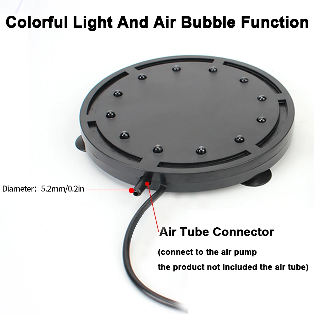 Colorful Lighting Fish Tank Landscaping Decoration Oxygen Bubble Light EU Plug Aquarium Lamp LED Diving Light 10.5cm/12.5cm