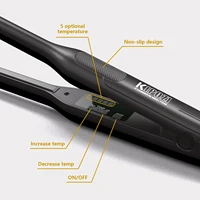 KIPOZI 3/10 Inch Pencil Hair Straightener for Quick Touch Ups, Mini Flat Iron Titanium for Short Hair 15S Fast Heat Dual Voltage 2