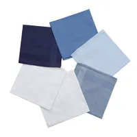 3Pcs 40x40cm 100% Cotton Solid Color White Blue Men Handkerchiefs Pocket Hankies Soft Absorbent Sweat Square Towels 3